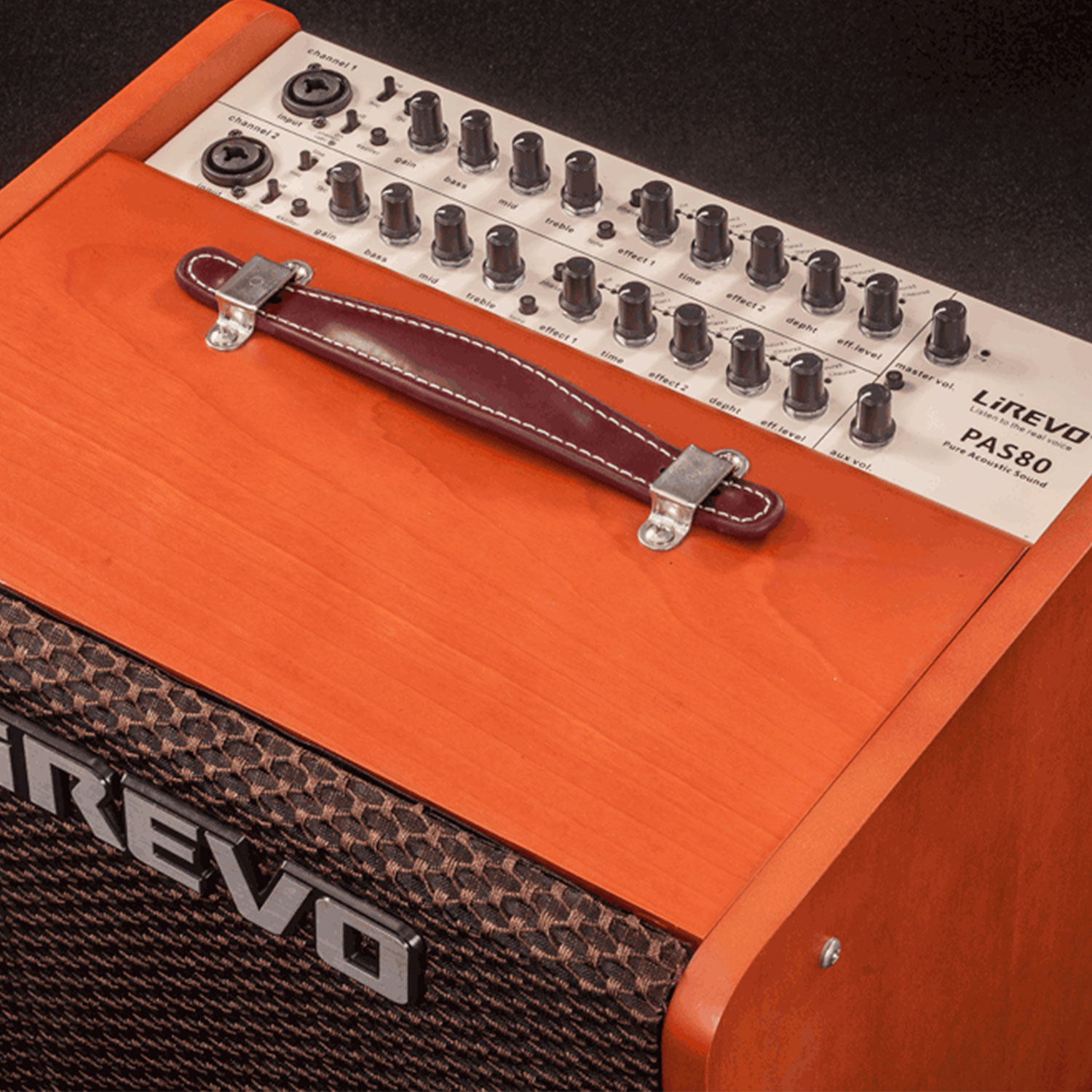 LiRevo PAS80 Acoustic Guitar Amplifier 80 Watts, 2x6,5”Woofers, 1x2