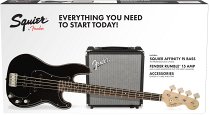 FENDER Squier Affinity Series™ Precision Bass® PJ Pack, Laurel Fingerboard, Black, Gig Bag, Rumble 15 - 230V EU, цвет черный - фото 2