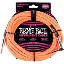 6084 18  Braided Straight / Angle Instrument Cable - Neon Orange