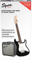 FENDER Squier Stratocaster® Pack, Laurel Fingerboard, Black, Gig Bag, 10G - 230V EU, цвет черный - фото 1