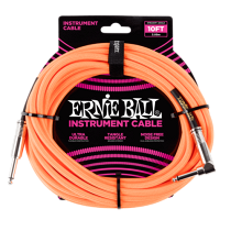 6079 10  Braided Straight / Angle Instrument Cable - Neon Orange