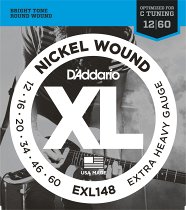 D`ADDARIO D'ADDARIO EXL148 NICKEL WOUND EXTRA-HEAVY 12-60 струны для электрогитары, никелерованная сталь, 12-60