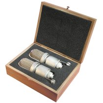 Октава МК-105 Профессиональный студийный конденсаторный микрофон с большой диафрагмой, стереопара, никель, в деревянном футляре - фото 2