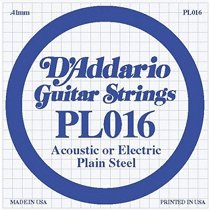 D ADDARIO PL016 Single Plain Steel 016