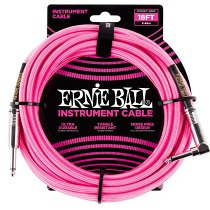 6083 18' Braided Straight / Angle Instrument Cable - Neon Pink