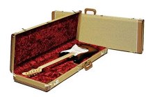 FENDER G&G Deluxe Jazz Bass Hardshell Case, Tweed with Red Poodle Plush Interior, цвет бежевый