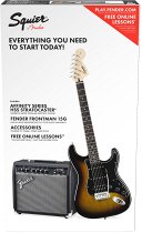 FENDER Squier Affinity Series™ Stratocaster® HSS Pack, Laurel Fingerboard, Brown Sunburst, Gig Bag, 15G - 230V EU, цвет санберст - фото 1