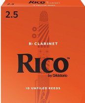 D ADDARIO WOODWINDS RCA1025 RICO, BB CLAR, #2.5, 10 BX , 2.5, 10