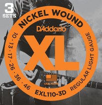 D ADDARIO EXL110 3-PACK NICKEL WOUND REGULAR LIGHT