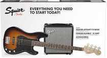 FENDER Squier Affinity Series™ Precision Bass® PJ Pack, Laurel Fingerboard, Brown Sunburst, Gig Bag, Rumble 15 - 230V EU, цвет санберст - фото 2