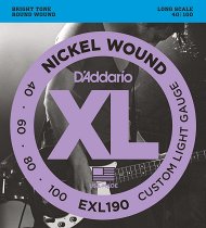 D`ADDARIO EXL190 NICKEL WOUND BASS, CUSTOM LIGHT, 40-100, LONG SCALE - фото 1