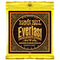 2556 Everlast Medium Light Coated 80/20 Bronze Acoustic Guitar Strings - 12-54 Gauge