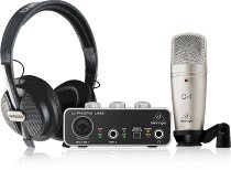 BEHRINGER Complete Recording/Podcasting Bundle with USB Audio Interface, Condenser Microphone, Studio Headphones and More