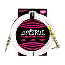 6400 Ernie Ball 15ft PVC Straight Angle Inst Cable White