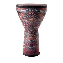 

DJ-FELG-34- Djembe, Designer Series, Festival Pre-Tuned, Large, 12` X 21`, SKYNDEEP®, FIBERSKYN®, Fabric Red Forge